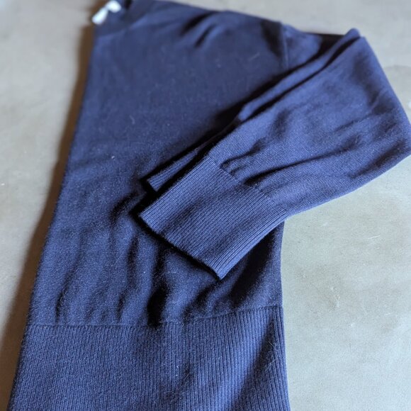 & OTHER STORIES Straight-Fit Crewneck Jumper | Dark Blue - Picture 2 of 14